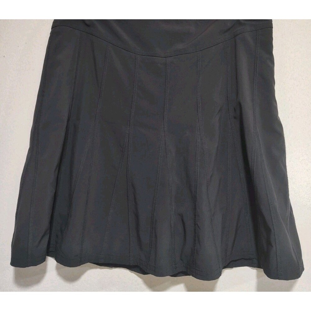 Athleta Women's Active Wear Tennis Skort Black Size 8 Zip Side Draw String